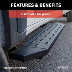 ARIES C3696 - RidgeStep 6-1/2 x 96", 36 Black Steel Running Boards (No Brackets)