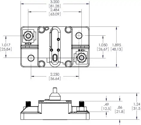 Blue Sea 7182-BSS Circuit Breaker 285 Series 40 Amps/ 48 Volts DC Surface Mount