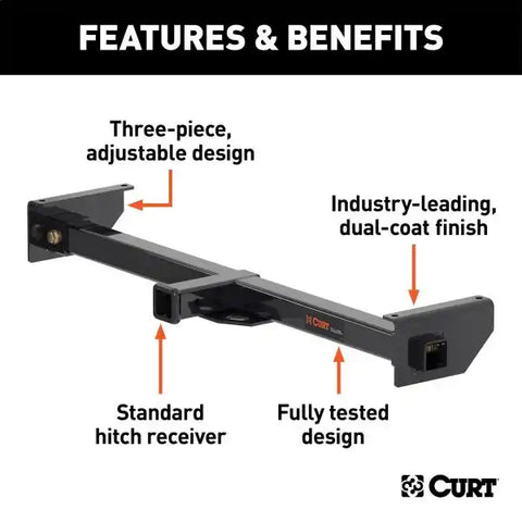 CURT 13702 Adjustable RV Trailer Hitch, 2 Receiver (Up to 51 Frames)
