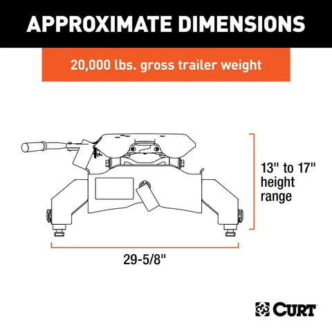 CURT 16064 A20 5th Wheel Hitch, Select Silverado, Sierra 2500, 3500 HD, 8' Bed Puck System