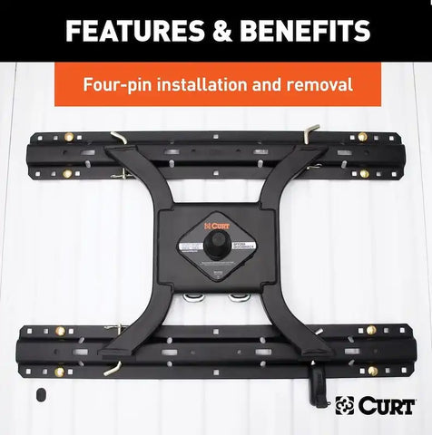 CURT 16085 Spyder 5th Wheel Rail Gooseneck Hitch with 2-5/16 Ball, 25K