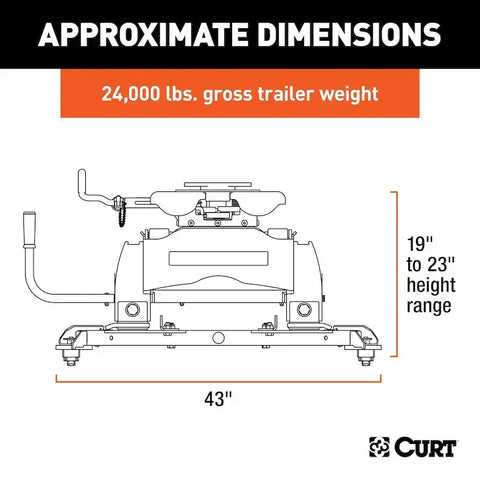 CURT 16688 Q24 5th Wheel Slider Hitch, Select Ram 2500, 3500, 6.5' Bed Puck System