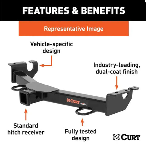CURT 31322 - 2 Front Receiver Hitch, Select Chevrolet Silverado, GMC Sierra 1500