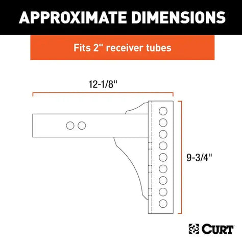 CURT 45910 Replacement 2 Channel Mount Shank (Fits #45900 or #45907, 14,000 lbs.)