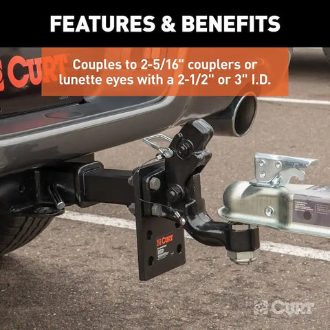 CURT 48200 Ball & Pintle Hitch (2-5/16 Ball, 16,000 lbs. Capacity)