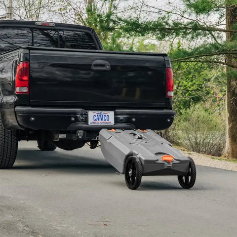 Camco 39002 Portable Waste Holding Tank Rhino , Tote Tanks 21 Gallon 2 Wheel Design Blow-Molded Polyethylene