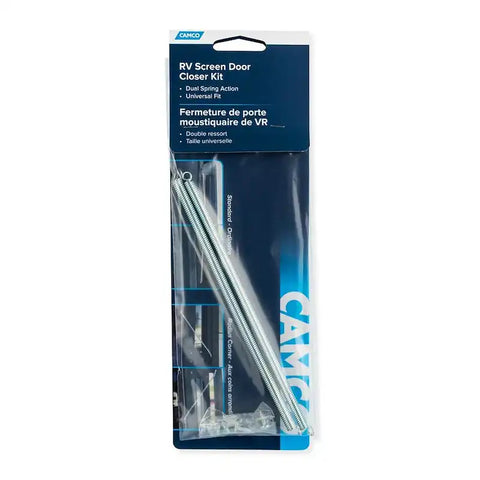 Camco 44133 Screen Door Closer Dual Spring Action With Installation Hardware English/ French Language Packaging