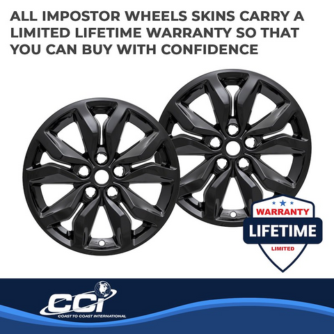 Coast To IWCIMP407BLK 18 Inch 10 Spoke Gloss Black Plastic Set Of 4 Not Compatible With Steel Wheels