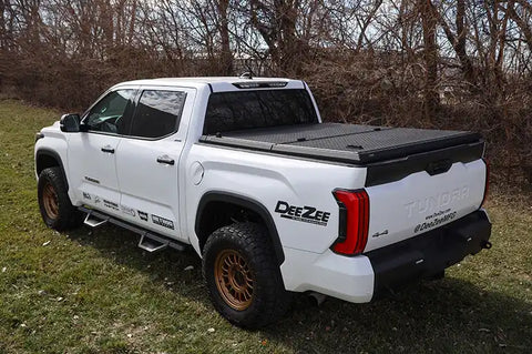 Dee Zee DZ 19550 Tonneau Cover Hard Folding Standard Profile F-150, Tundra and with or without RamBox Short Bed 5.7 Ft
