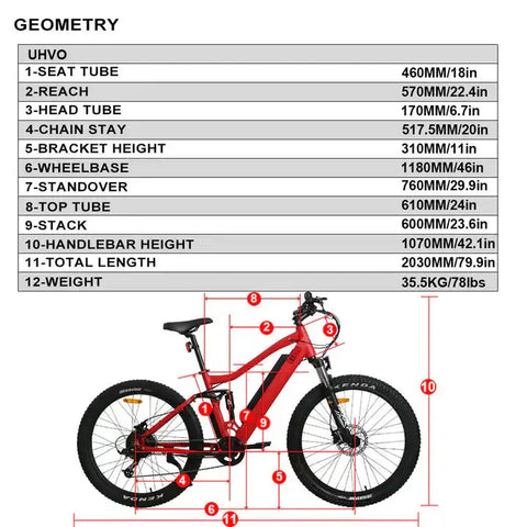 EUNORAUE Ebikes 07-18-02 Bicycle UHVO For Men Women Mountain Fishing Bicycle