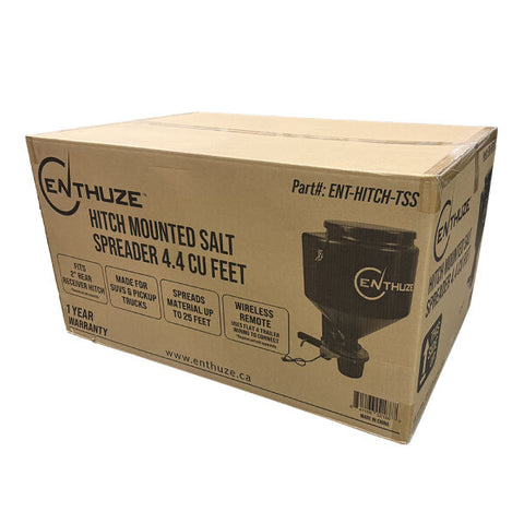 Enthuze 4.4 cu ft Salt Spreader – Universal Hitch-Mount for 2" Rear Receivers