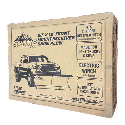 Enthuze SNOMG 82" T-Frame Snow Plow with Winch & Remote – Heavy-Duty Winter Plow