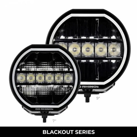 Go Rhino 751080711CRS - Blackout Series Lights 7 Maxline Hi/Low Beam W/Multi Daytime Running Light