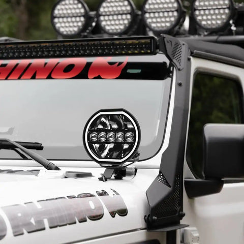 Go Rhino 751080711CRS - Blackout Series Lights 7 Maxline Hi/Low Beam W/Multi Daytime Running Light