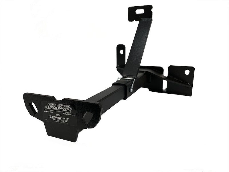 Torklift front tie-down receiver and mounting bracket close-up