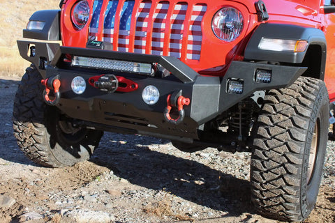 Raptor Series FBM36JPN-RT Magnum - Front Full Width Winch Ready Bumpers Black Textured Alloy Steel 18-24 Jeep Wrangler JL/JLU 20-24 Gladiator