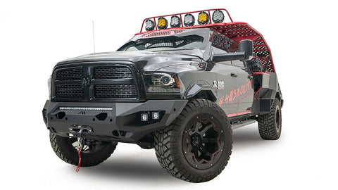 Fab Fours DR19-X4451-B - Matrix Front Bumper w/No Guard Bare Plate Steel