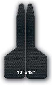 12x48 Fender Flair Long-John Style Mud Flaps Diamond Plate On one Side Smooth On the Other Side