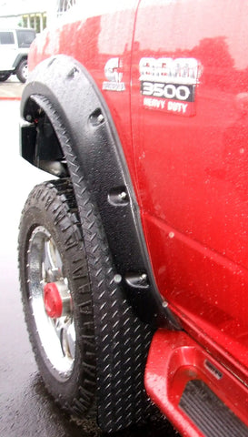 12X36 Fender Flair Long-John Style Mud Flaps Diamond Plate On one Side Smooth On the Other Side