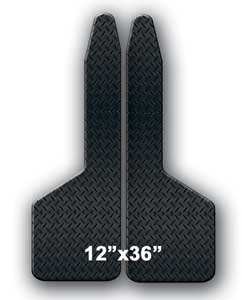 12x48 Fender Flair Long-John Style Mud Flaps Diamond Plate On one Side Smooth On the Other Side