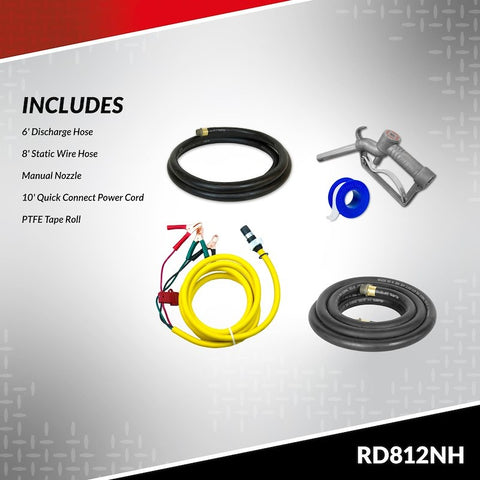 FILL RITE RD812NH HANDHELD 12VDC PUMPW/HOSE
