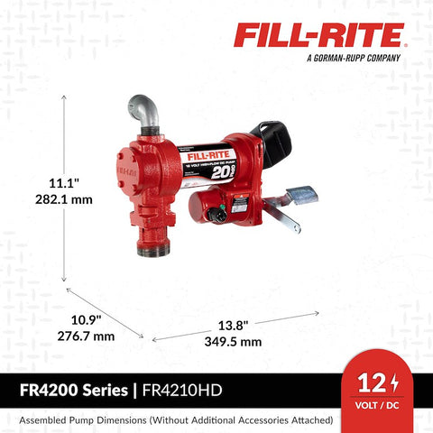FILL RITE FR4210HD 20 GPM  12V DC HIGH FLOW PUMP  1' X