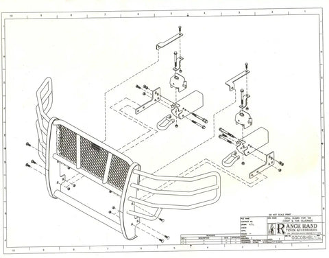 Ranch Hand GGC08HBL1 Grille Guard Legend Black Steel 4 Inch Diameter With Brush