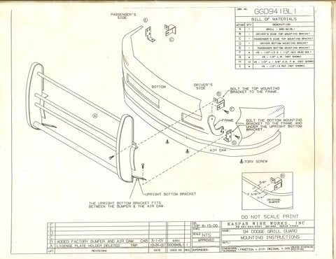 RANCH HAND GGD941BL1 DODGE  94-01  1500     LEGEND GRILL