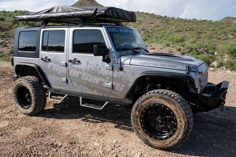 Raptor Series GTS71JP Magnum RT Gen 2 - Drop Steps Black Textured Alloy Steel 07-18 Jeep Wrangler JK/JKU 4-Door