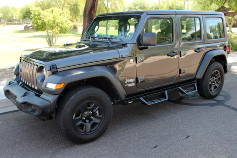 Raptor Series GTS74JP Magnum RT Gen 2 - Drop Steps Black Textured Alloy Steel 18-24 Jeep Wrangler JL/JLU 4-Door