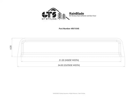 GT STYLING RV1048 RV WINDOW RAIN BLADE FITS 49 INCH