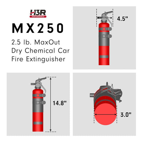 H3R MX250B 2.5LB BLACK DRY CHEMICAL