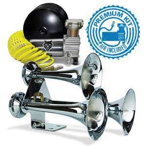 Pacbrake HP10314 Premium Triple Train Horn (HP10254) and Onboard Air Kit (HP10163)