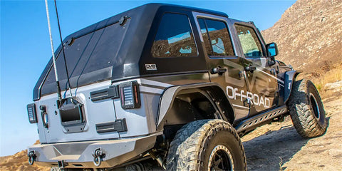 DV8 Offroad HT07FB42-PW 07-18 Jeep JK 4-Door Hard Top Fastback Primer with Wiper