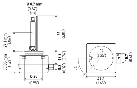 HELLA 178560831 BULB D3S PK32D-5 4300 K  42V  35W