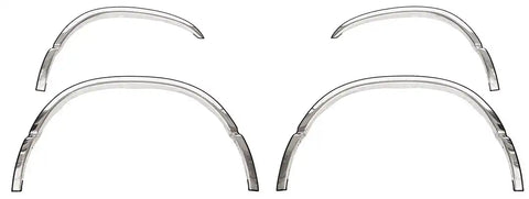 ICI CHE077 Stainless Steel Fender Trim 4 pcs. Full Fit Treadbright Aluminum