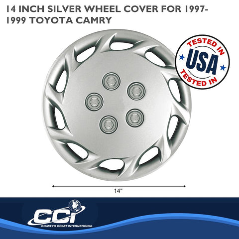 Coast To IWCB87714S 14 Inch 10 Hole Silver Color Plastic Set Of 4 Standard Leg
