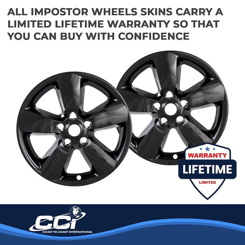 Coast To IWCIMP361BLK 20 Inch 5 Spoke Gloss Black Plastic Set Of 4 Not Compatible With Steel Wheels