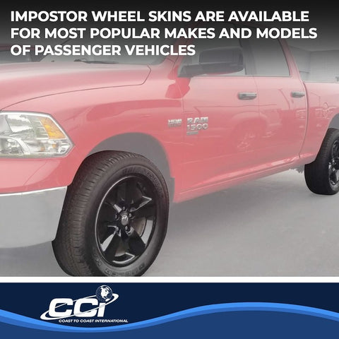 Coast To IWCIMP361BLK 20 Inch 5 Spoke Gloss Black Plastic Set Of 4 Not Compatible With Steel Wheels