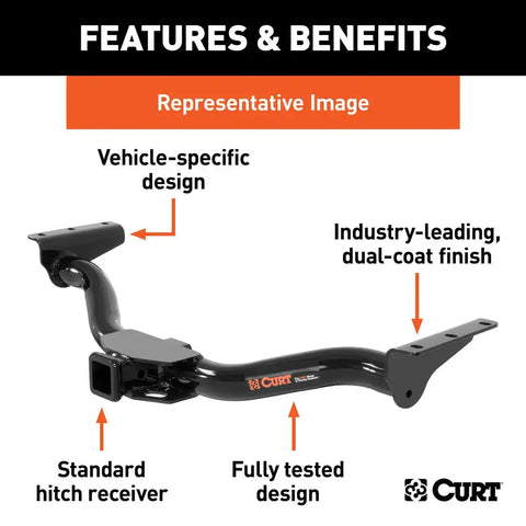 CURT 13471 Class 3 Trailer Hitch, 2-Inch Receiver, Fits Select Nissan Rogue