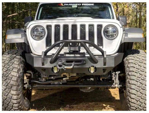 Rugged Ridge 11540.32 - HD Bumper, Stubby, Front 07-18 JK, 18-21 JL, 20-21 Gladiator JT