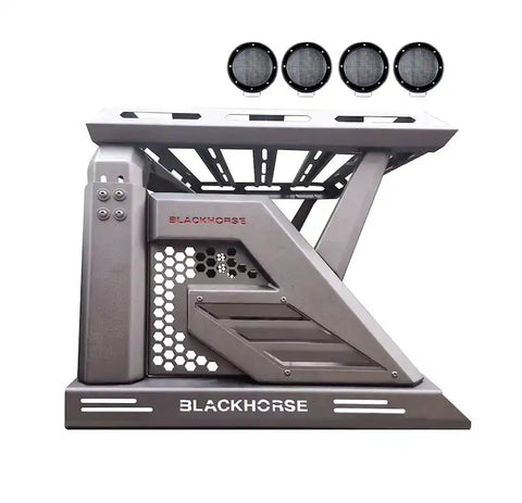 Black Horse Off Road AR2-09BA3-PLFB - Armour II Roll Bar W/Basket Kit