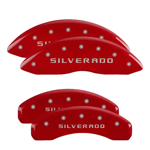 MGP CALIPER 14252SSILRD CHEVROLET CALIPER COVERS RED SILVER