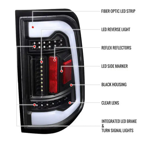 Spec-D Tuning LT-RAM1915JMLED-TM Tail Light Assembly LED Clear Lens