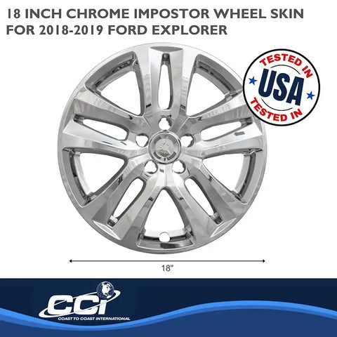 Coast To IWCIMP441X 18 Inch Five V-Style Spoke Painted Chrome ABS Plastic Set Of 4
