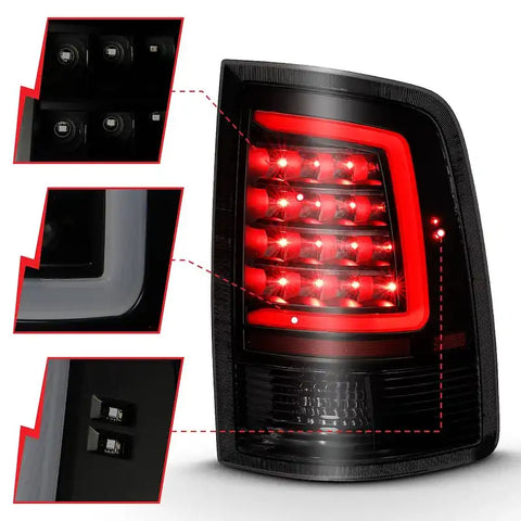 Anzo USA 311319 Tail Light Assembly LED Smoke Lens Black Housing