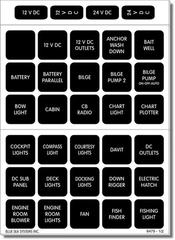 LABEL KIT DC H2O 60 SQUARE BLK