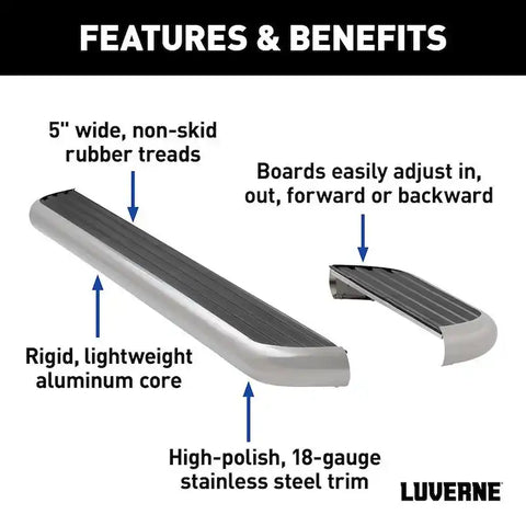 LUVERNE 575100-570747 - MegaStep 6-1/2 x 36", 100 Aluminum Running Boards, Select Sprinter 2500, 3500