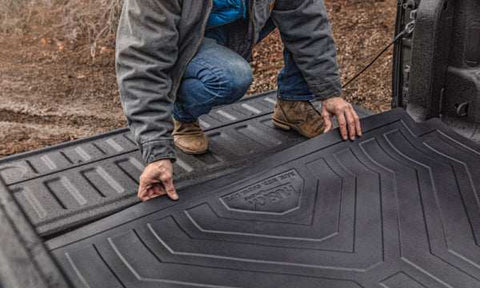 Husky Liner 16003 Bed Mat Direct-Fit Without Raised Edges Black Rubber Tailgate