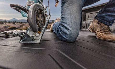 Husky Liner 16003 Bed Mat Direct-Fit Without Raised Edges Black Rubber Tailgate
